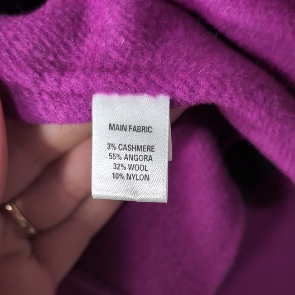 St. John | Angora Cashmere Wool Blend Hooded Soft Coat Size 14 - Picture 9 of 10